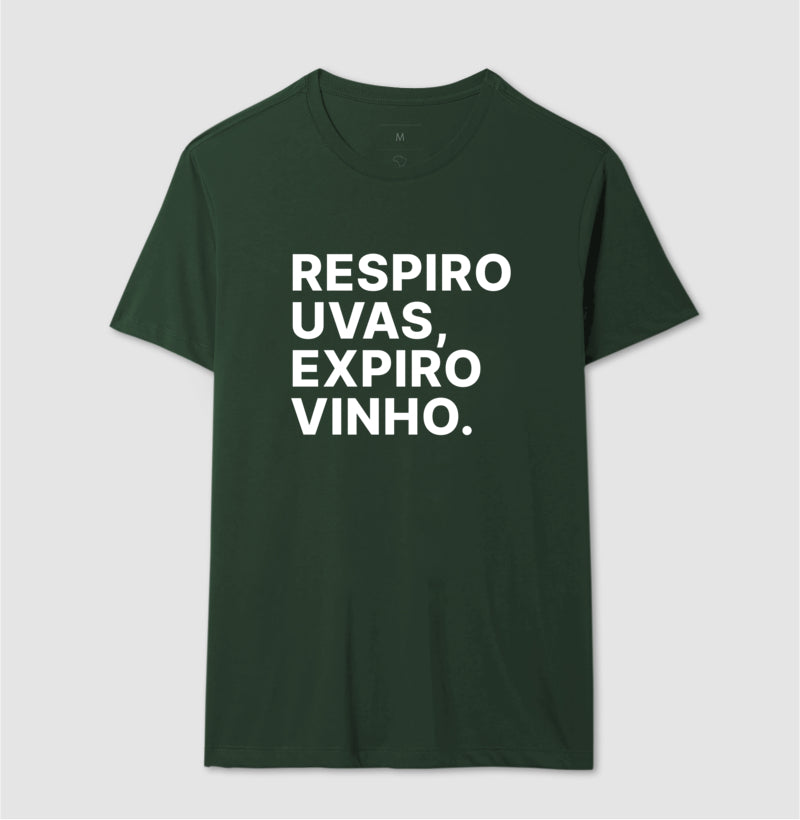 Camiseta Respiro Uvas, Expiro Vinho