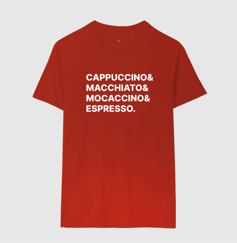 Camiseta Cappuccino & Macchiato & Mocaccino & Espresso