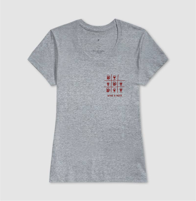 Camiseta Jogo da Velha Wine and Beer