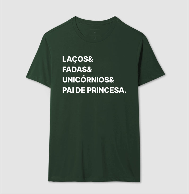 Camiseta Laços, fadas, unicornio e pai de princesa