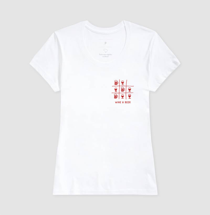 Camiseta Jogo da Velha Wine and Beer