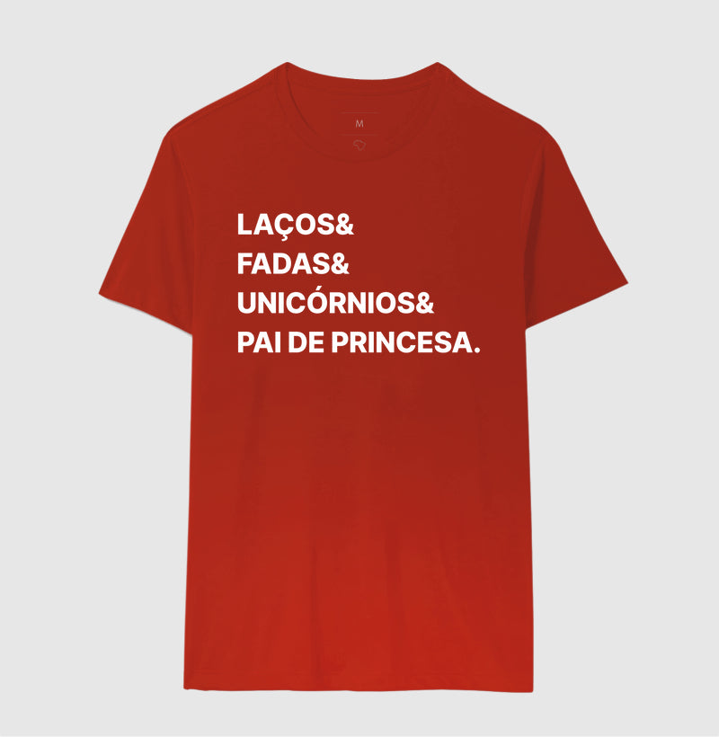 Camiseta Laços, fadas, unicornio e pai de princesa