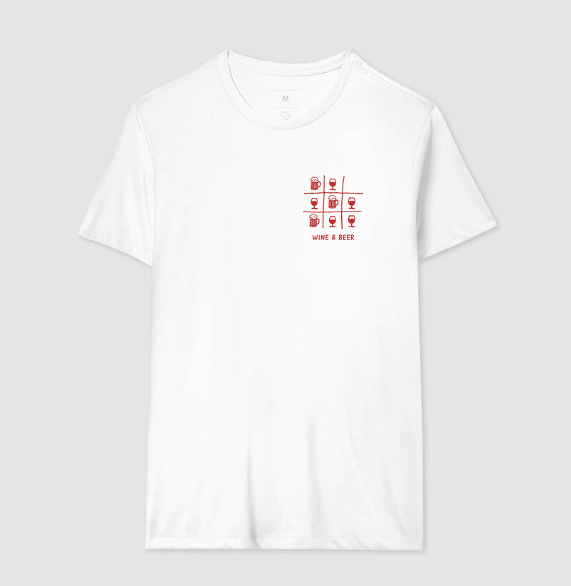 Camiseta Jogo da Velha Wine and Beer