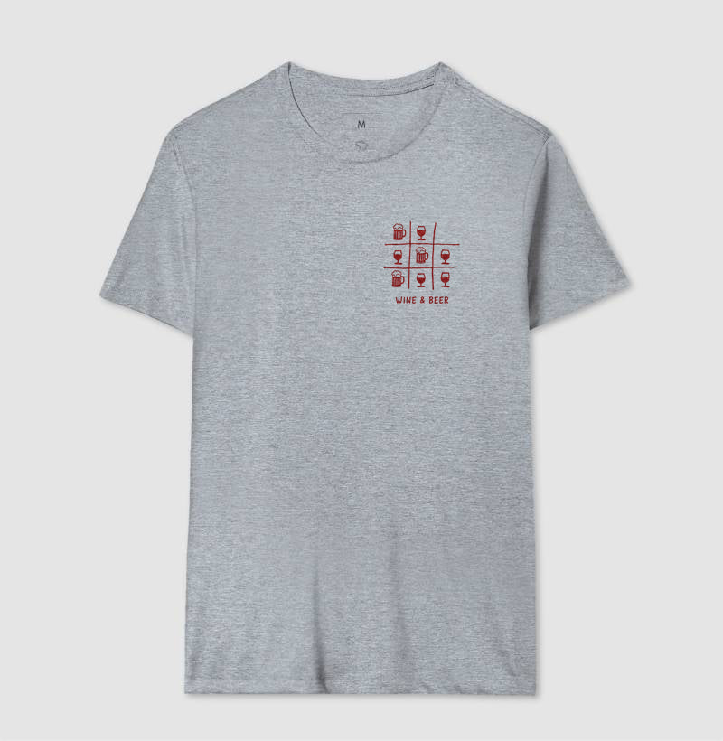 Camiseta Jogo da Velha Wine and Beer