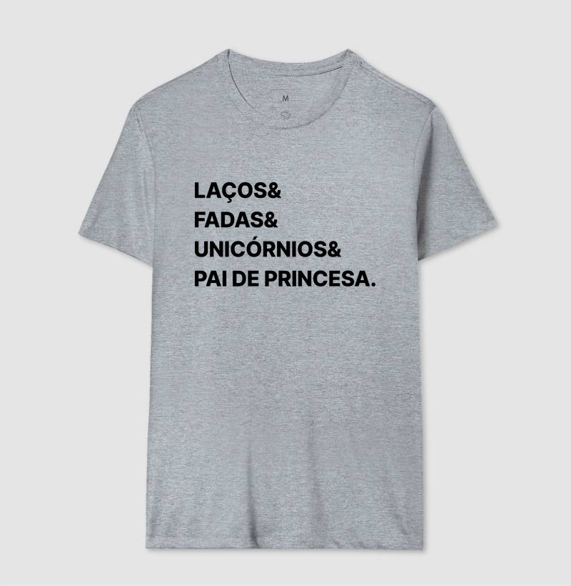 Camiseta Laços, fadas, unicornio e pai de princesa