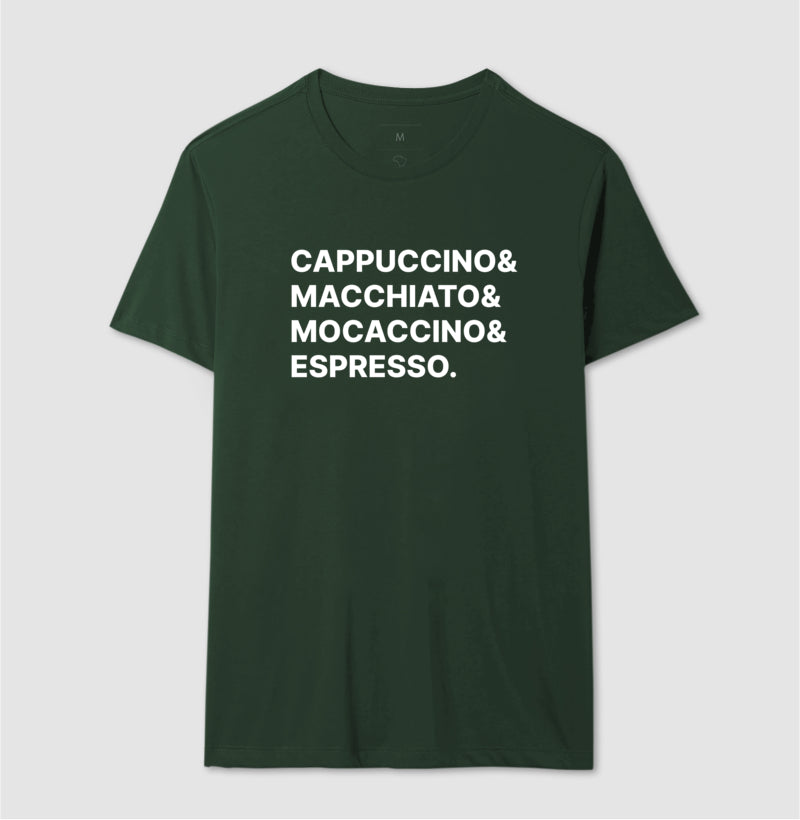 Camiseta Cappuccino & Macchiato & Mocaccino & Espresso