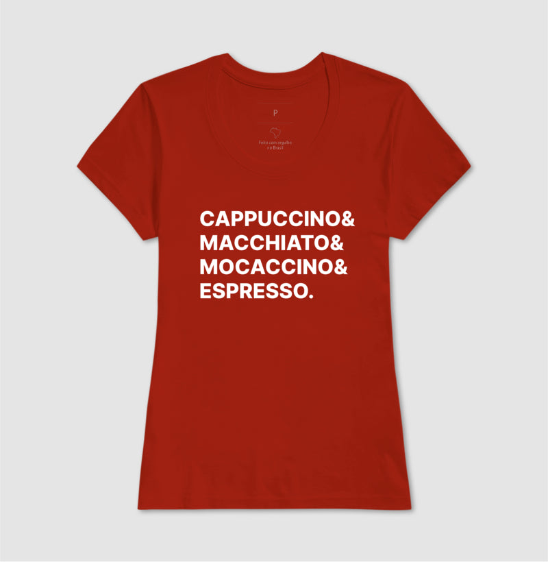 Camiseta Cappuccino & Macchiato & Mocaccino & Espresso