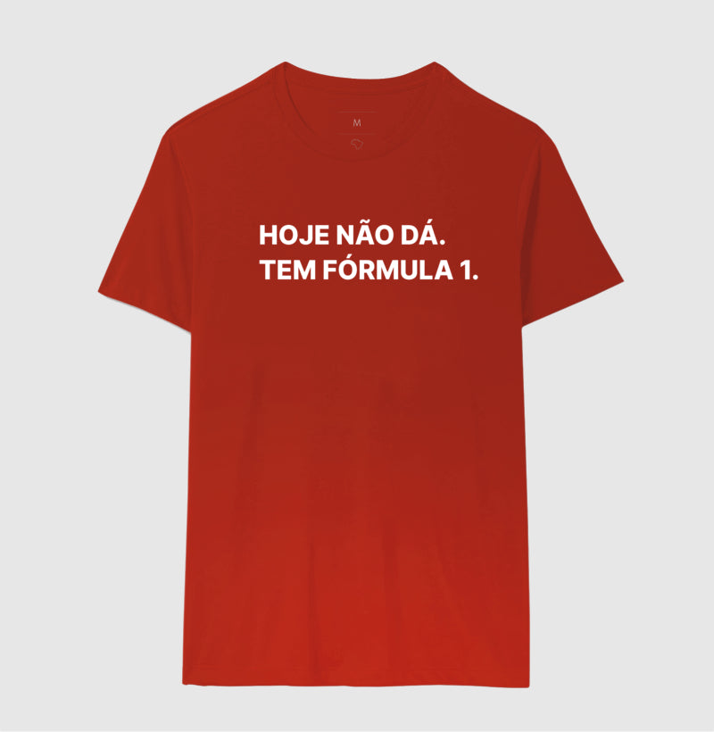 Camiseta Hoje não posso, tem fórmula 1