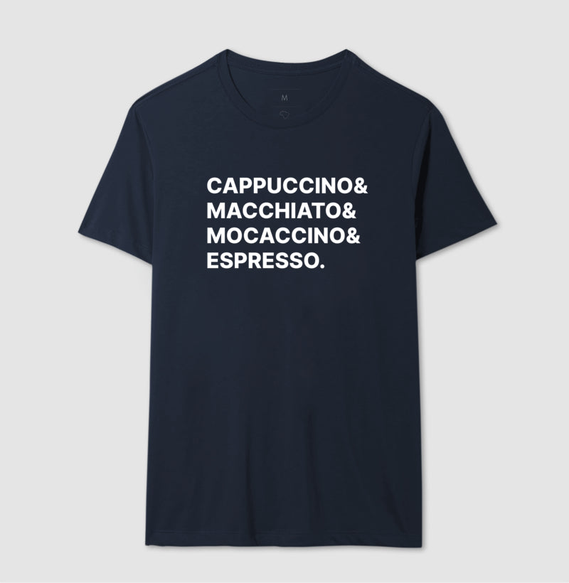 Camiseta Cappuccino & Macchiato & Mocaccino & Espresso
