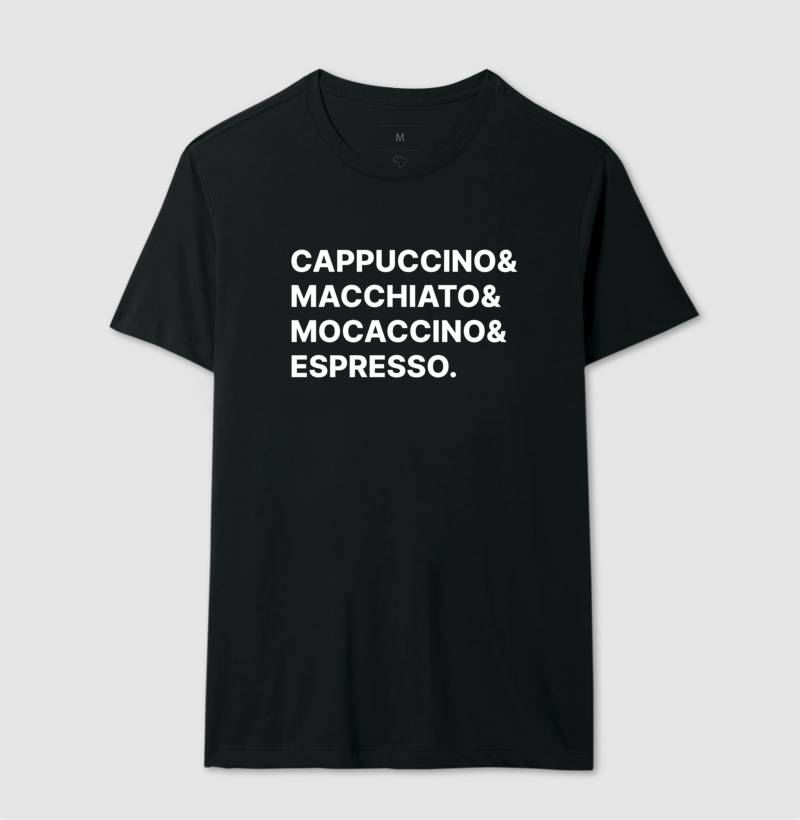 Camiseta Cappuccino & Macchiato & Mocaccino & Espresso