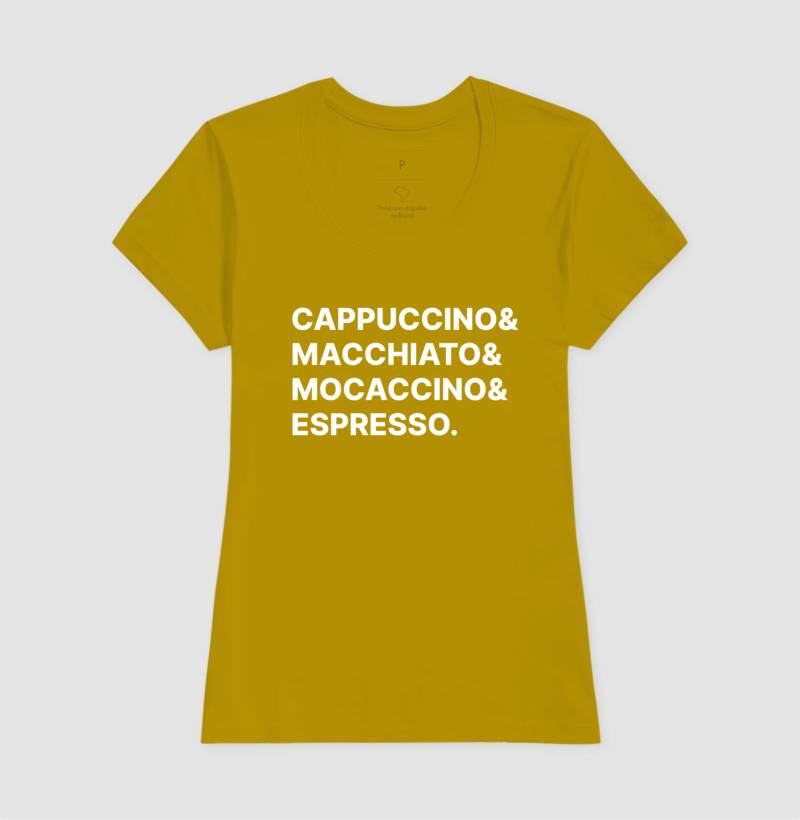 Camiseta Cappuccino & Macchiato & Mocaccino & Espresso